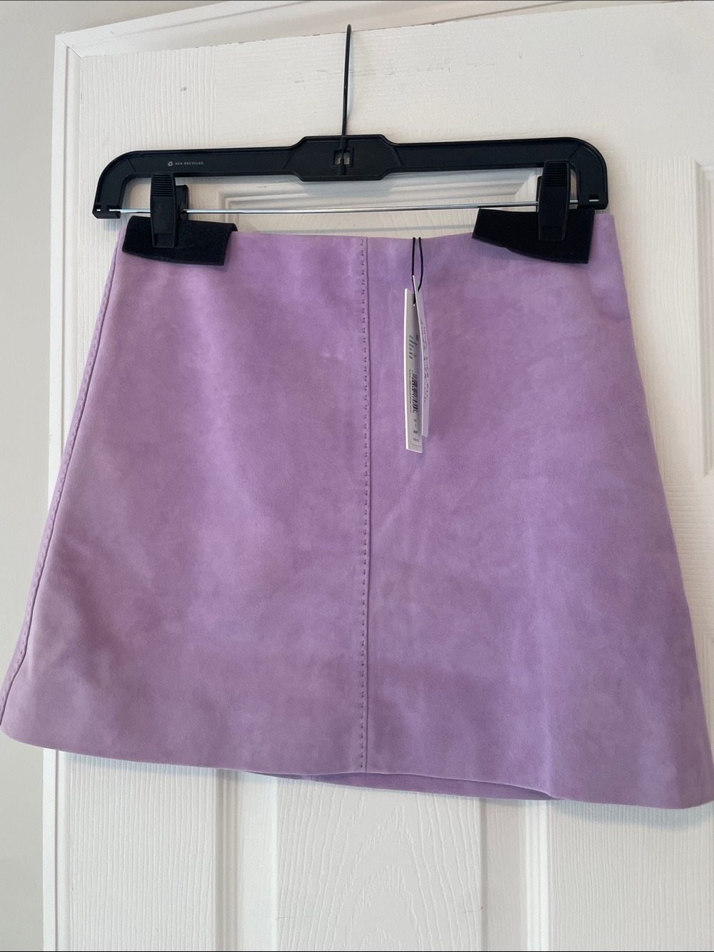 Alice + Olivia Lilac Suede A-Line Mini Skirt